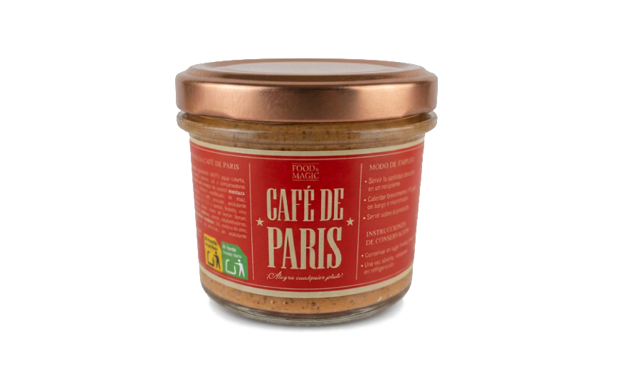 Envás de 110 ml de salsa Café de París.