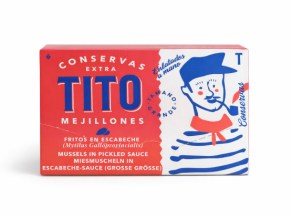 Mejillones al natural de Tito. Envase de 115 g.