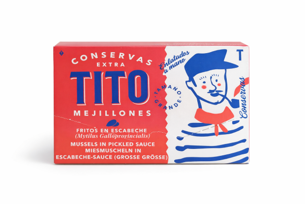 Mejillones al natural de Tito. Envase de 115 g.
