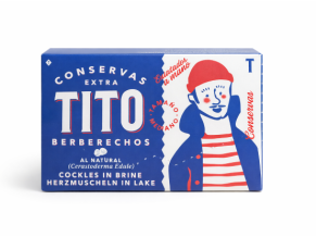 Berberechos al natural de Tito. Envase de 110 g.