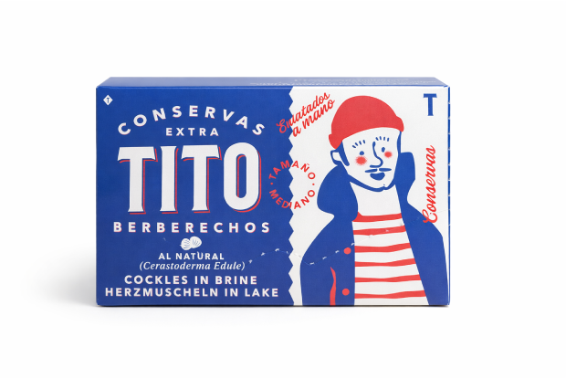Berberechos al natural de Tito. Envase de 110 g.
