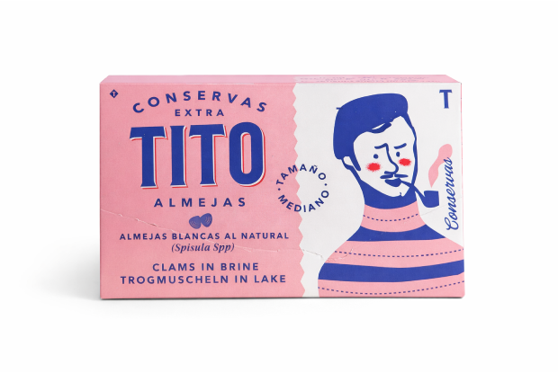 Almejas al natural de Tito. Envase de 111 g.